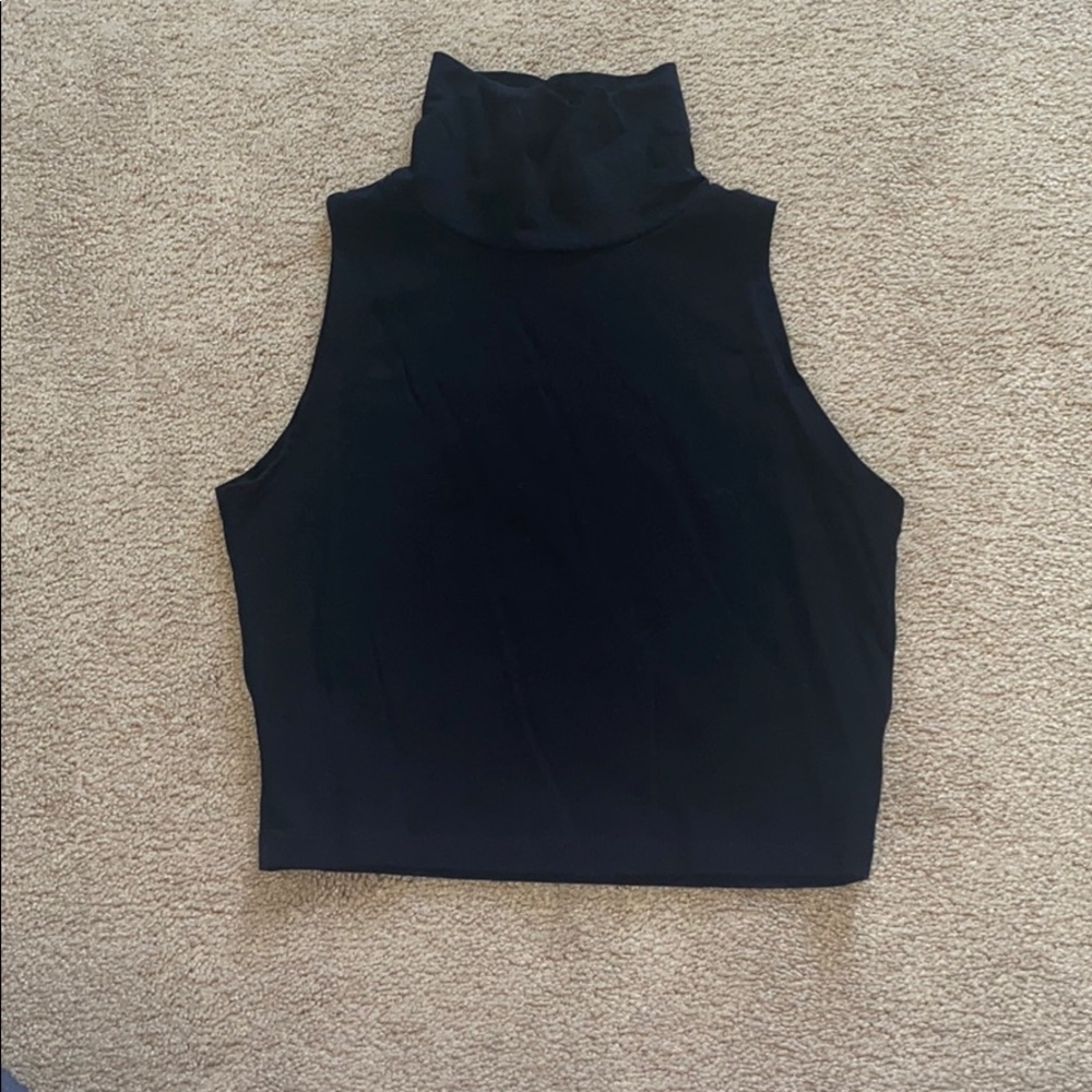 ASOS Black Turtleneck Cropped Tank Top